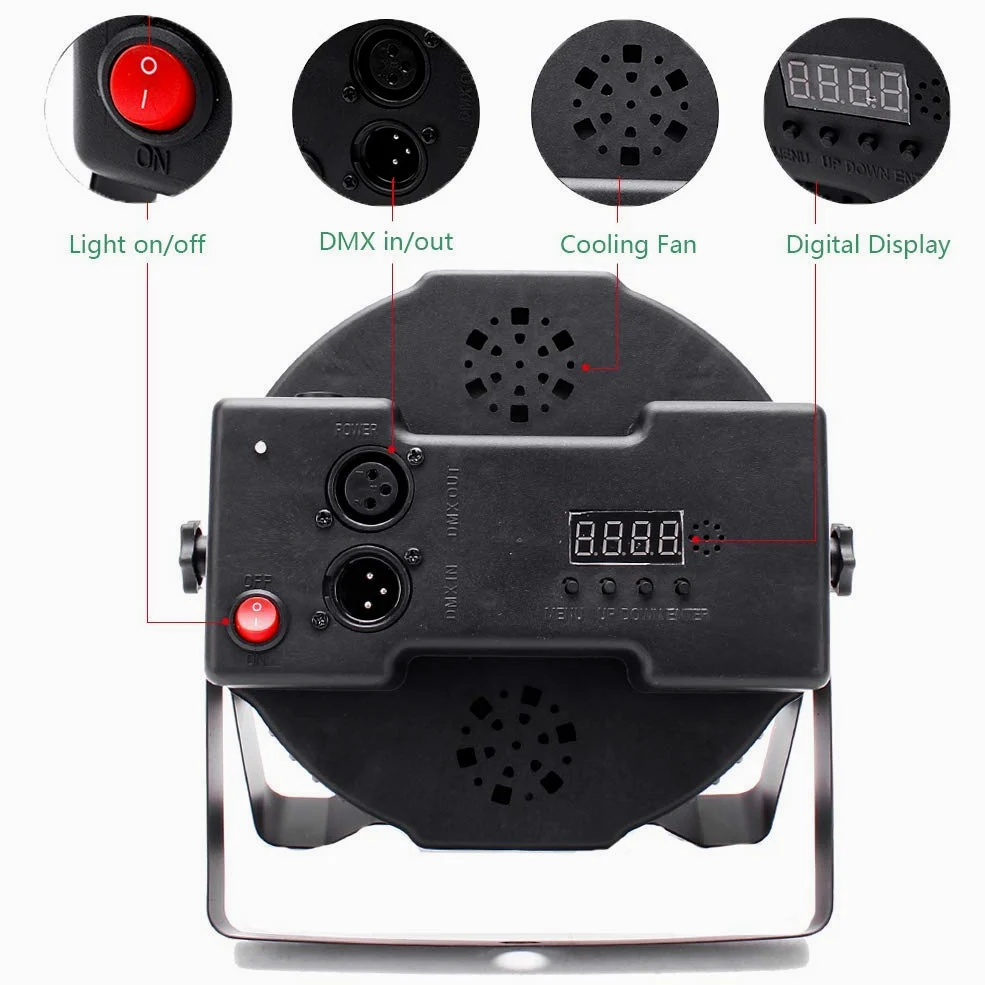 4 pezzi luce UV nera, faretto a luce nera DMX512 con telecomando per discoteca DJ party club KTV matrimonio Halloween bagliore fluorescente
