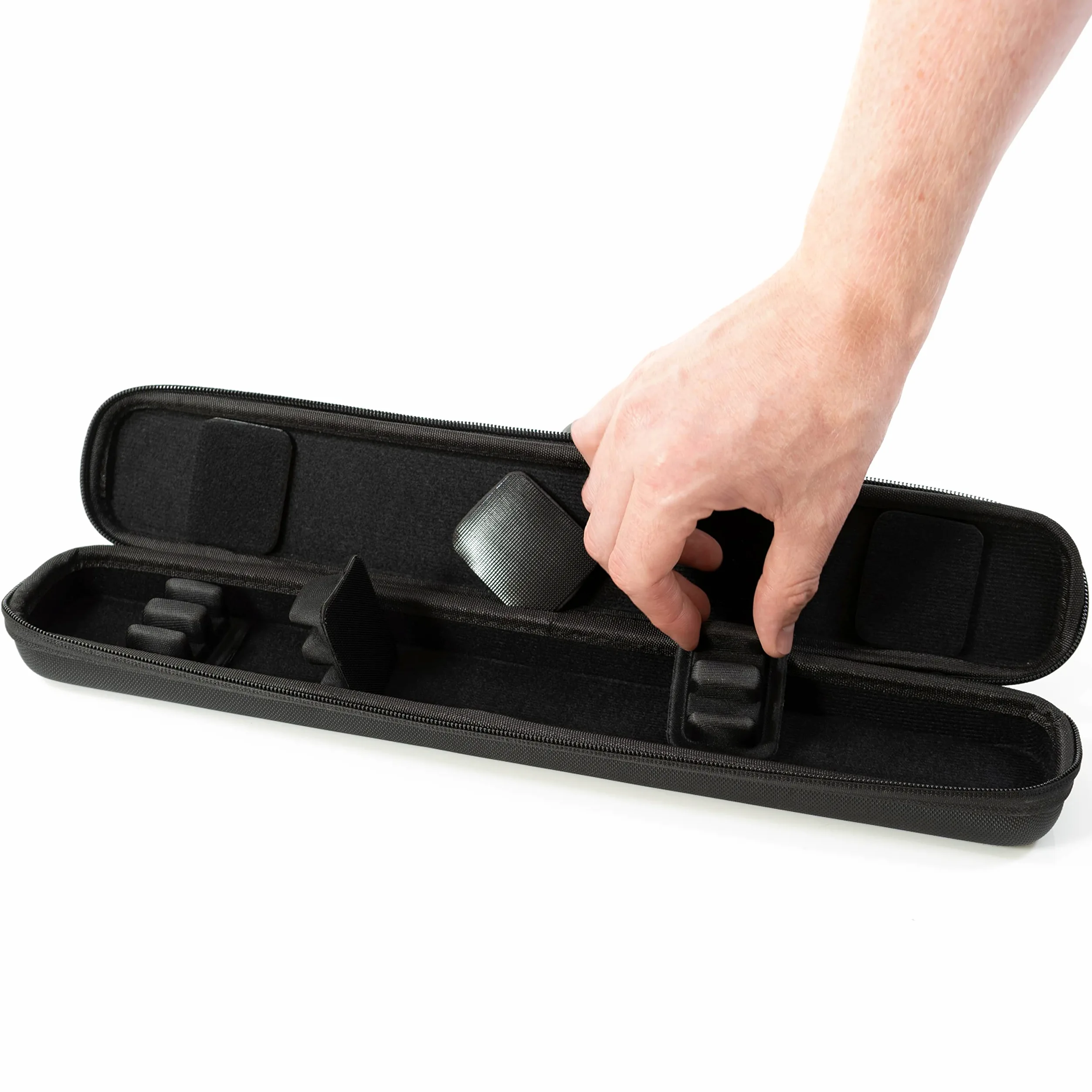 Custodia per direttore d'orchestra, con inserti regolabili e cuscinetti per coperchio, include clip per segnalibro in metallo e matita