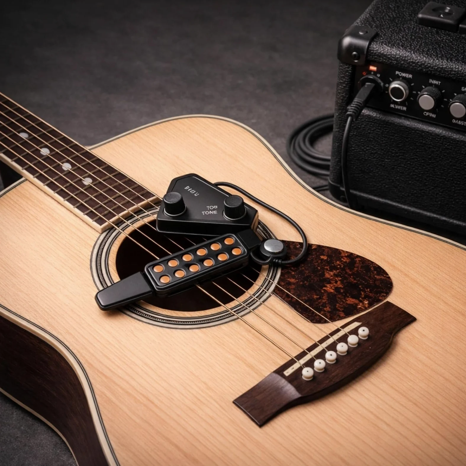 VGEBY1 Pickup per Chitarra, trasduttore Magnetico per Pick-up Acustico a 12 Fori con Kit di sintonizzatori Tono Volume Accessorio per Strumenti Musicali
