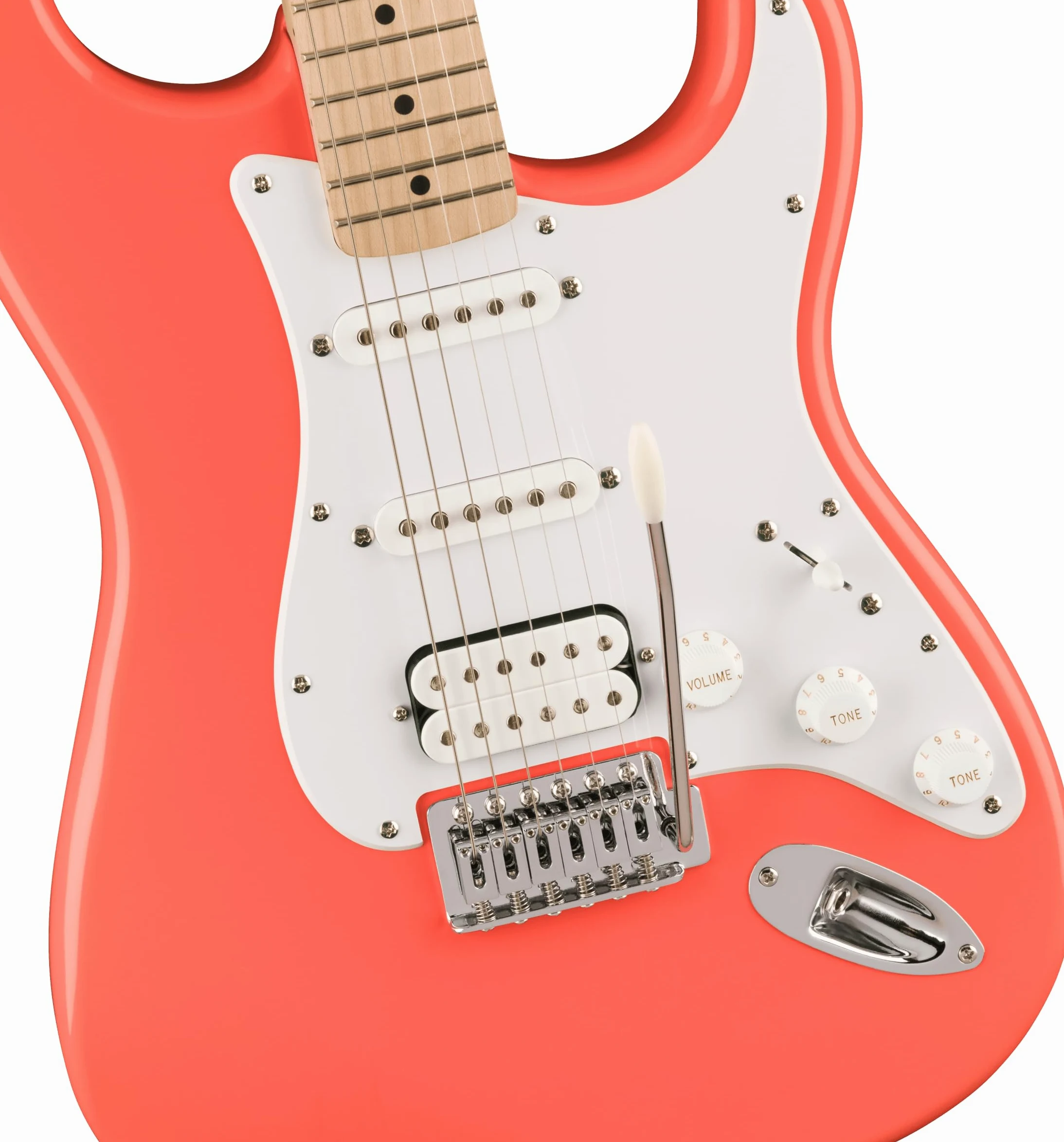 Squier Stratocaster HSS MN Tahitian Coral - Chitarra elettrica
