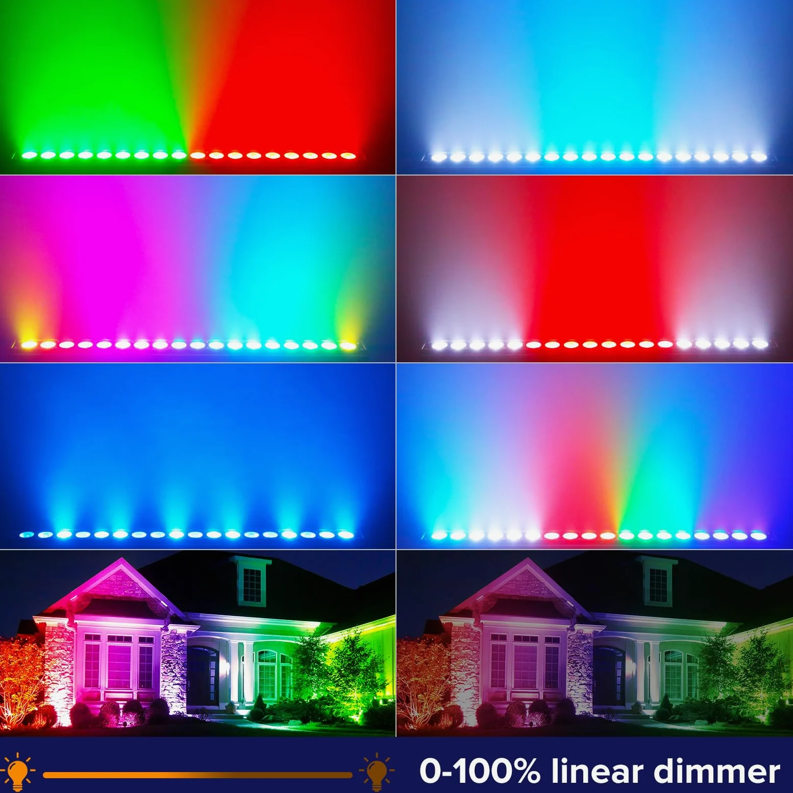 Barra Luminosa Wallwasher, 18pcs 6 in1 LED 180W Fase Faretto Luci di Lavaggio Striscia di Lavaggio a Parete Controllo dmx512 per Discoteca Festa Chiesa Compleanno Matrimonio(1 pezzo)