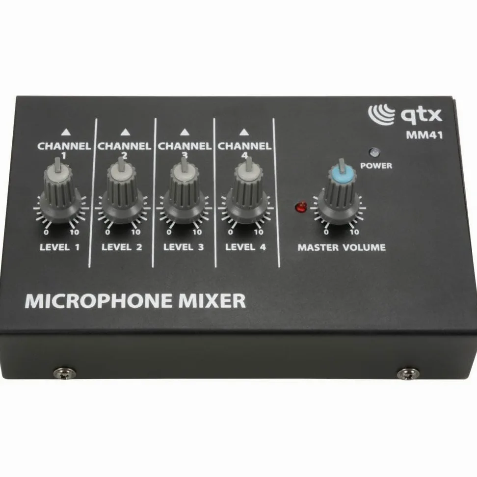 qtx MM41 Mini mixer microfono | 4 canali, nero