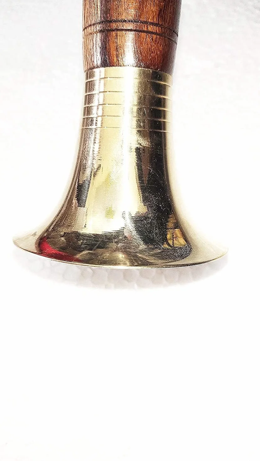 Sheesham naturale indiano tradizionale palissandro ottone Shell Shehnai/Shenai per principianti ed esperienze entrambi, confezione da 1 Shehnai (lunghezza - 45,7 cm)