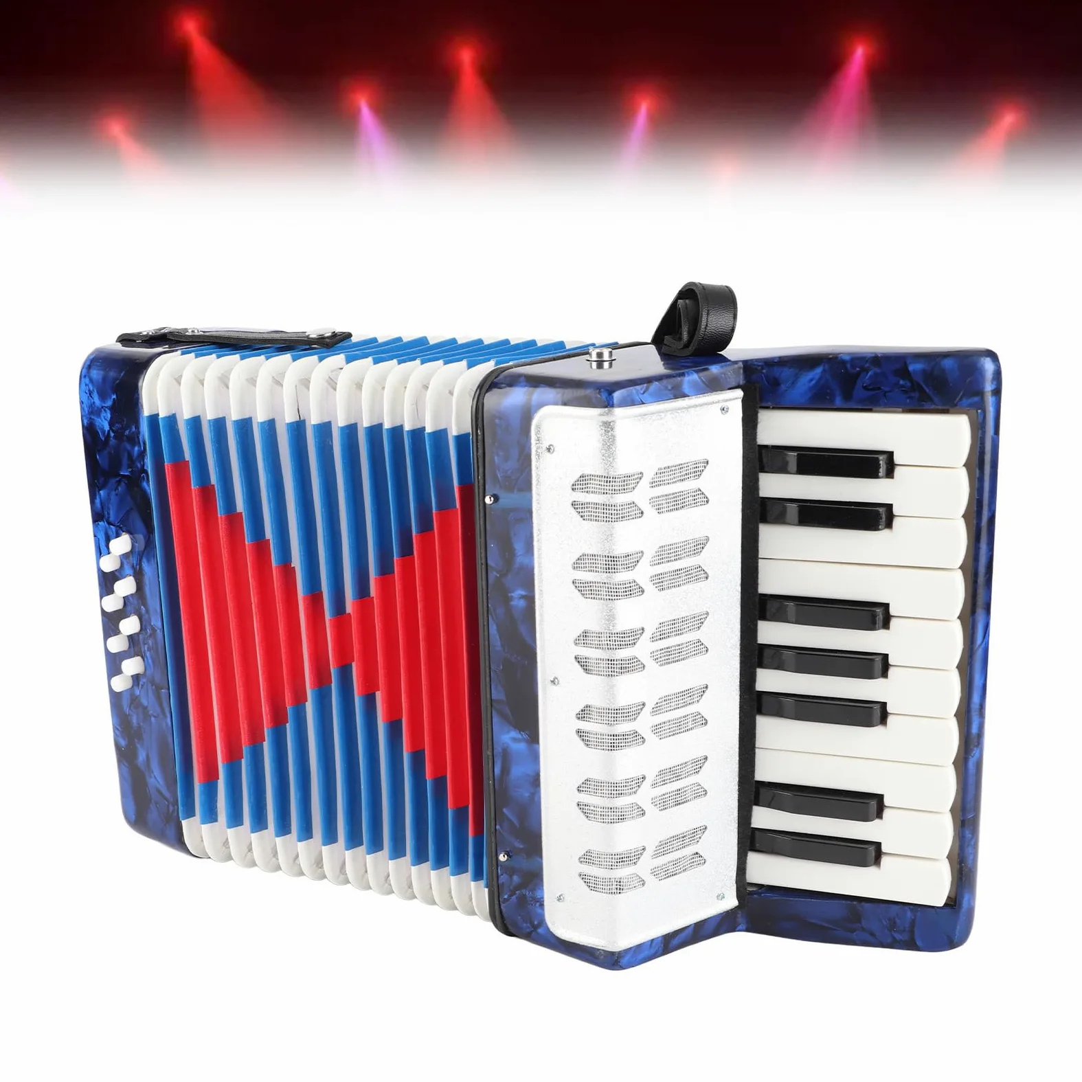 Fisarmonica a Piano 17 Tasti 8 Bassi Fisarmonica a Mano Insegnamento Formazione Coltivazione di Interessi Strumento Musicale per Bambini Studenti Principianti