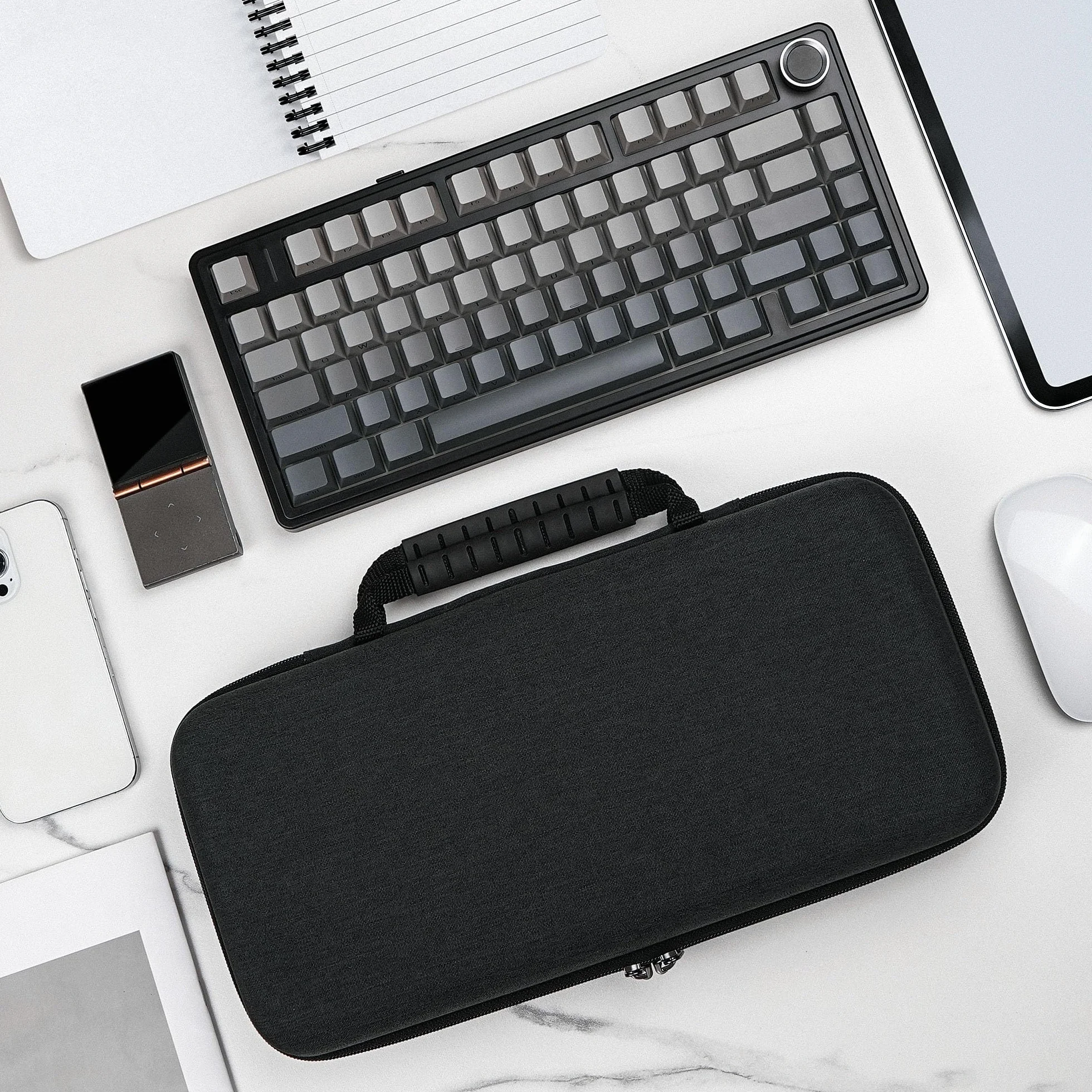 GEEKRIA Custodia per tastiera, custodia rigida da viaggio per computer a 84 tasti, compatibile con tastiera meccanica Keychron K2, K3, FELiCON Mini