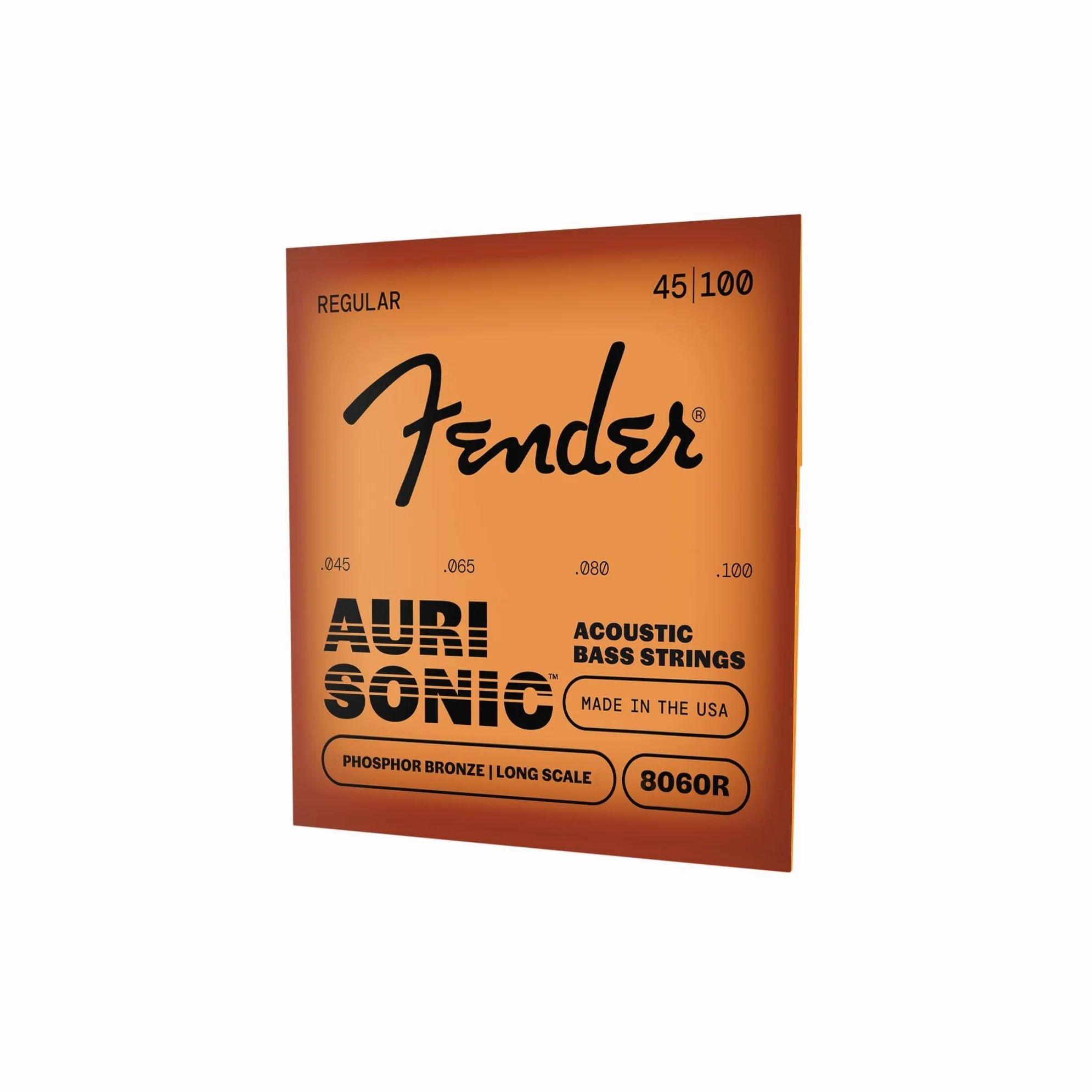 Fender Acoustic Bass Strings, Phosphor Bronze, Long Scale, .45-.100 Gauges, (4)