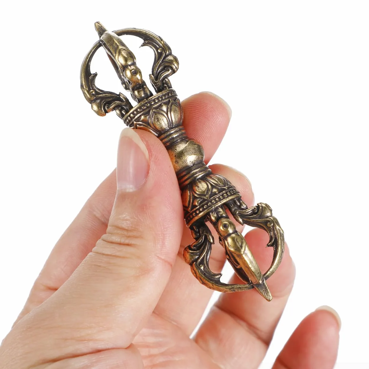 Buddismo tibetano Dorje Vajra Phurba: Amuleto d'ottone Handmade Nepal Collectibles