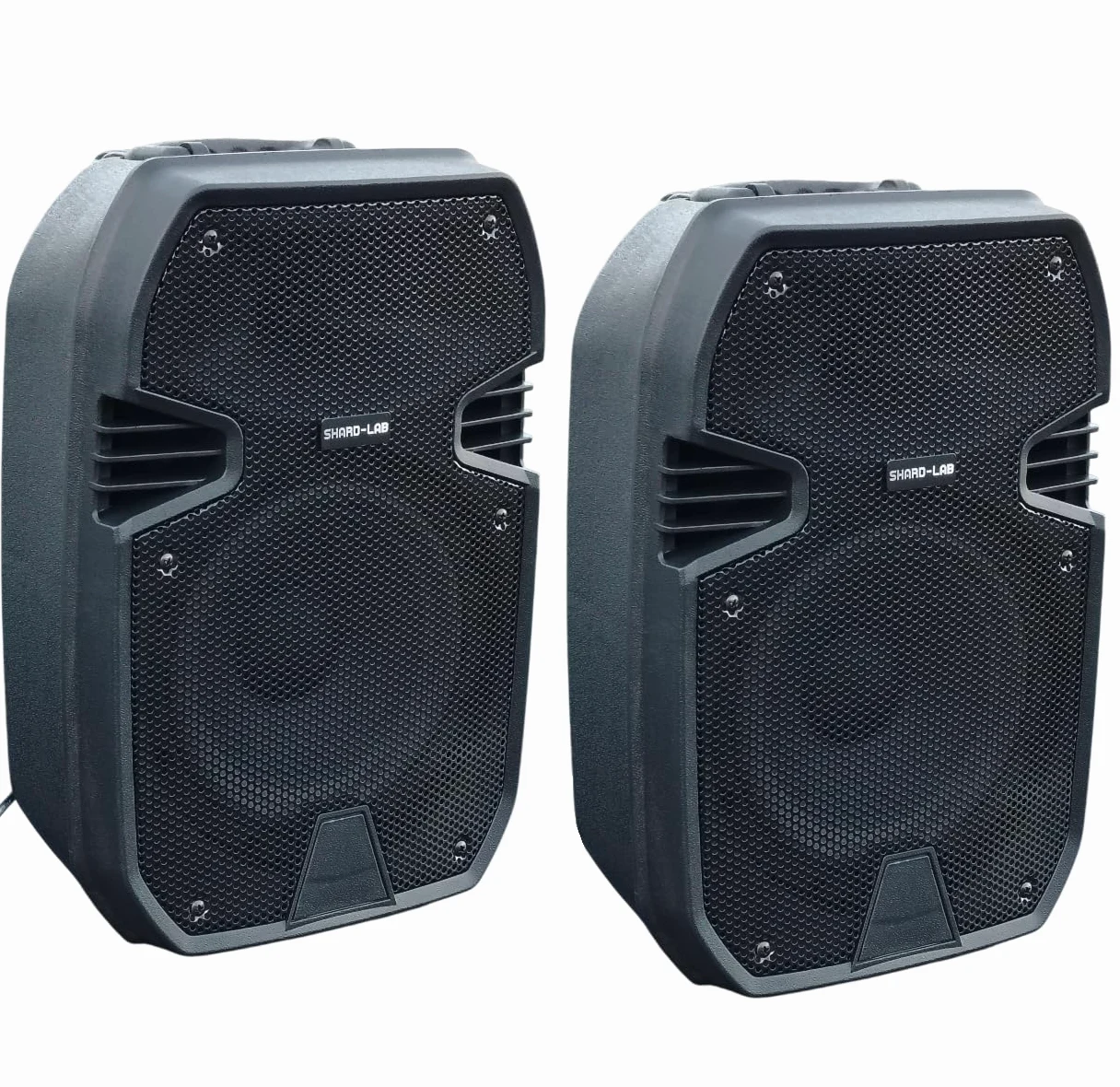 COPPIA CASSE AMPLIFICATE ATTIVE KARAOKE DJ PALESTRA 400W 8" con bluetooth + radio + usb/sd