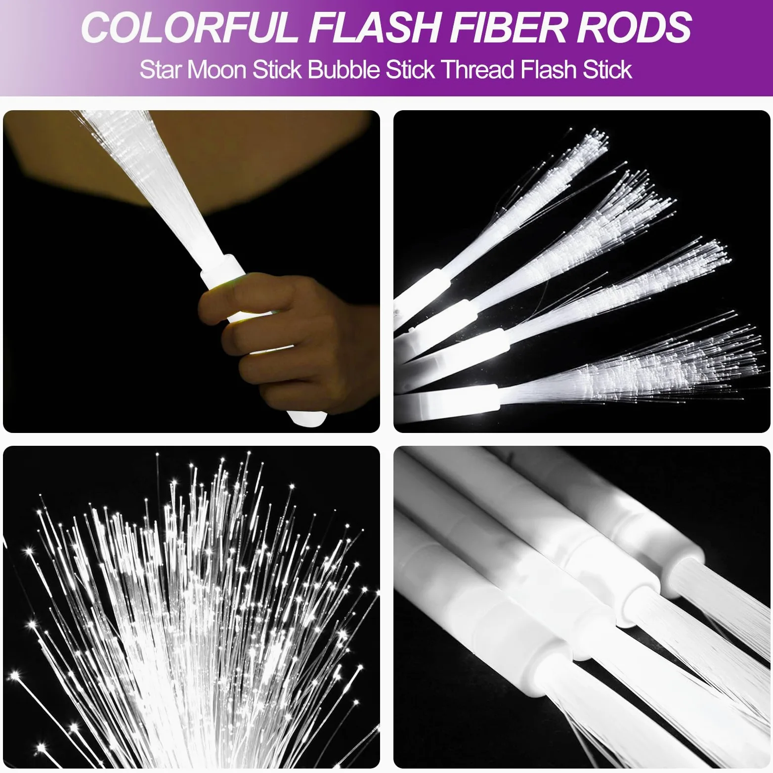 Vegena Set di 30 barre luminose a LED in fibra di vetro, per matrimoni, 3 modalità, barre luminose a LED, in fibra di vetro, per feste e concerti