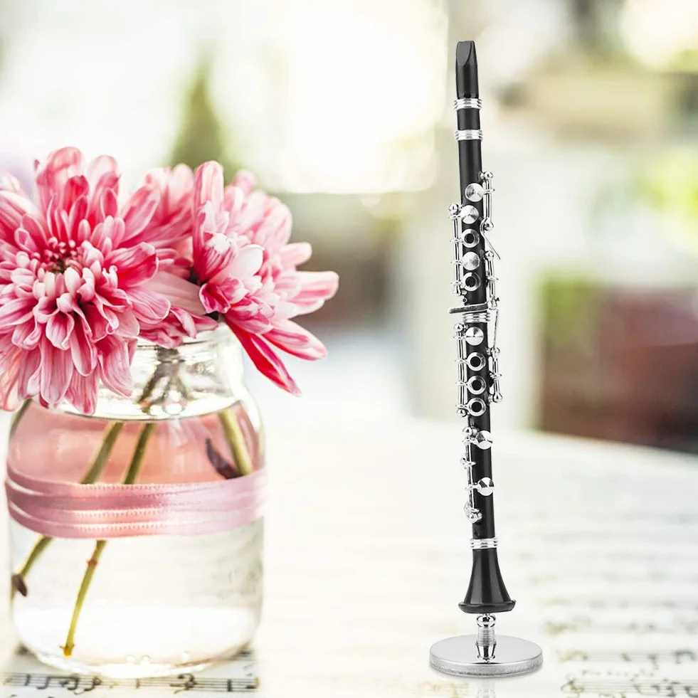 Modello di clarinetto display 16cm modello di clarinetto, modello di clarinetto, di decorazione musicale mini strumento musicale in metallo da collezione per la decorazione della