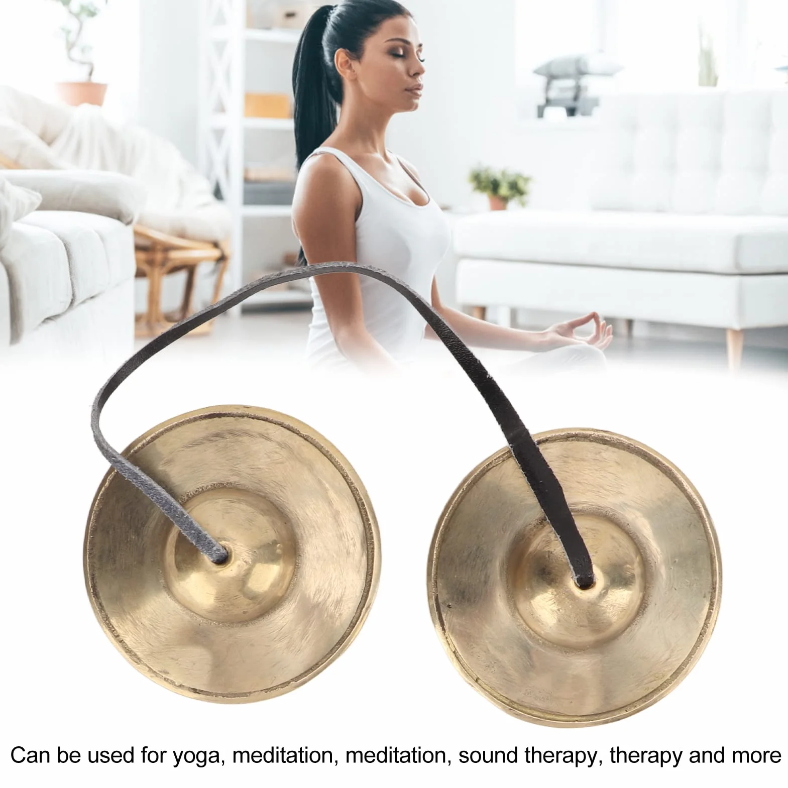 Cimbali Tibetani Tingsha Campane da Meditazione, 2.7in in Ottone Forte Penetrazione del Suono Campane Tingsha Cymbals, Leggero Portatile Tingsha Cimbali Campane Om Mane Padme Hum