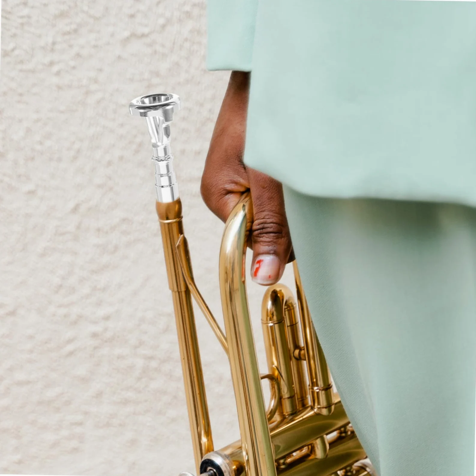 Bocchino Apprendimento per Placcato e Argento Allenatore Ottone Tromba in Dispositivo Portatile Facile da Usare Pratica Embouchure Principianti e Professionisti