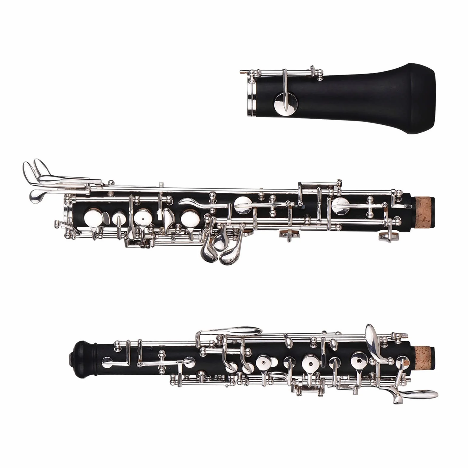 HUIOP Oboe Professionale C - Chiave Semi-Automatica, Tasti Nichelati, Strumento a Fiato con Ancia, Guanti, Custodia in Pelle, Borsa, Panno per Pulizia e Mini Cacciavite