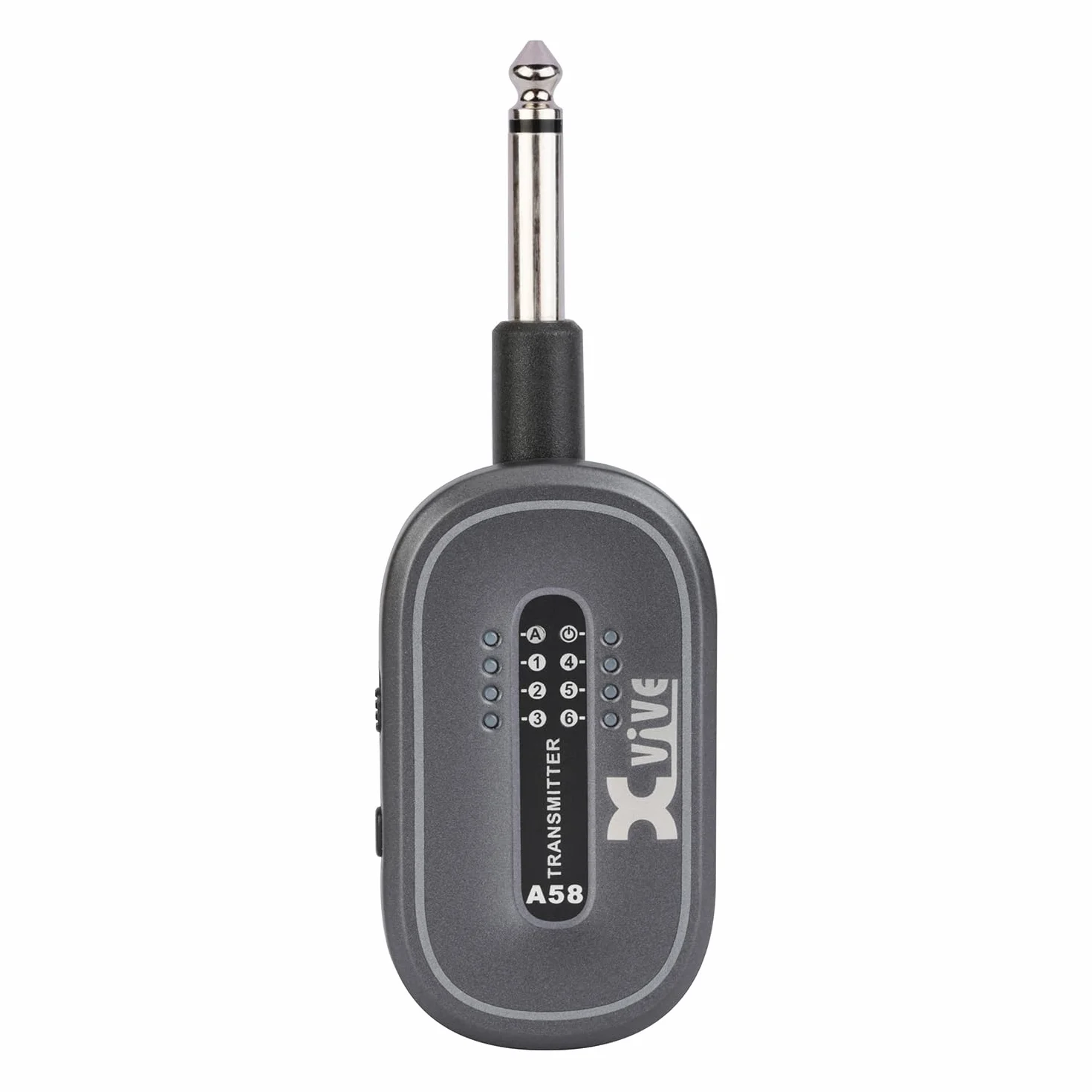 Xvive - P58 - Sistema a Pedale Wireless per Chitarra Basso Acustica - Trasmettitore a 5,8 GHz e ricevitore a pedale con accordatore cromatico, compatibile con pickup attivi o passivi piezoelettrica