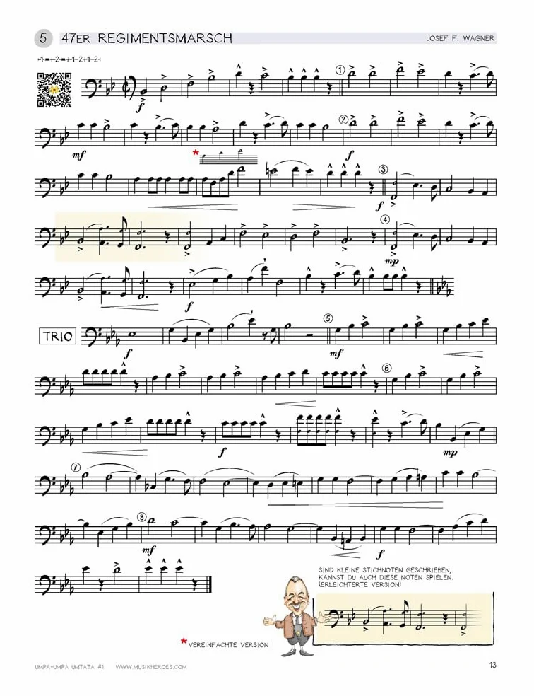 Umpa-Umpa Umtata #1 - Trombone - Partitura musicale con playalong in Bb per trombone, baritono o altri strumenti in ottone