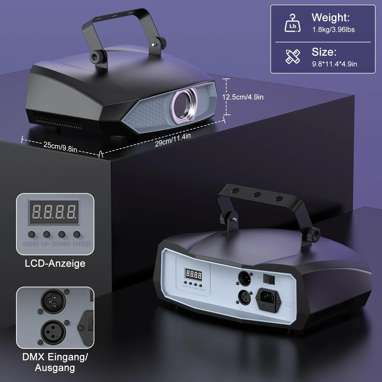 luce da festa, animazione 3D faidate luce da discoteca DJ con app Bluetooth, luce di animazione e DMX512, adatta per feste, club, bar, Halloween, Natale