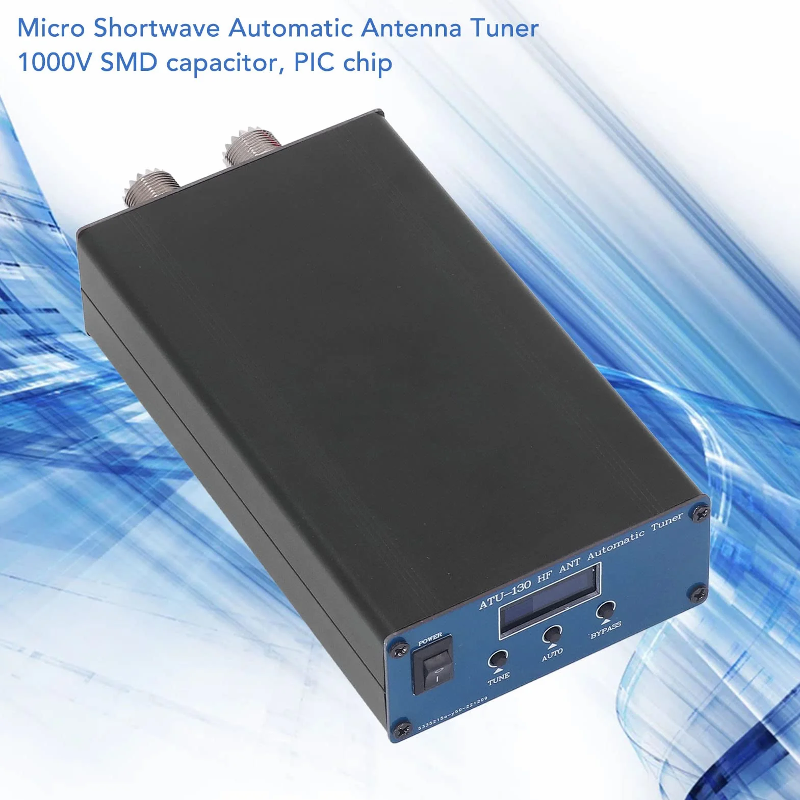 ATU-130 Accordatore D'antenna Automatico Micro Onde Corte da 200 W 1,8-50 MHz, 10-15 V CC con Display OLED, Ampia compatibilità di Frequenza e Alimentazione, Sintonizzatore