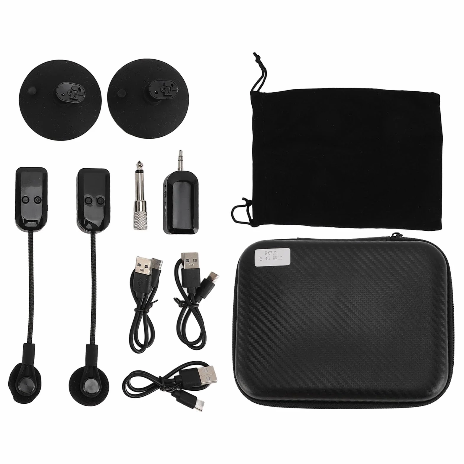 Microfono per Strumenti Wireless 2.4G, Sistemas di Pickup per Microfono per Sassofono a Condensatore con Rotazione di 360°, per Fisarmonica per Violino e Chitarra, per Concerti