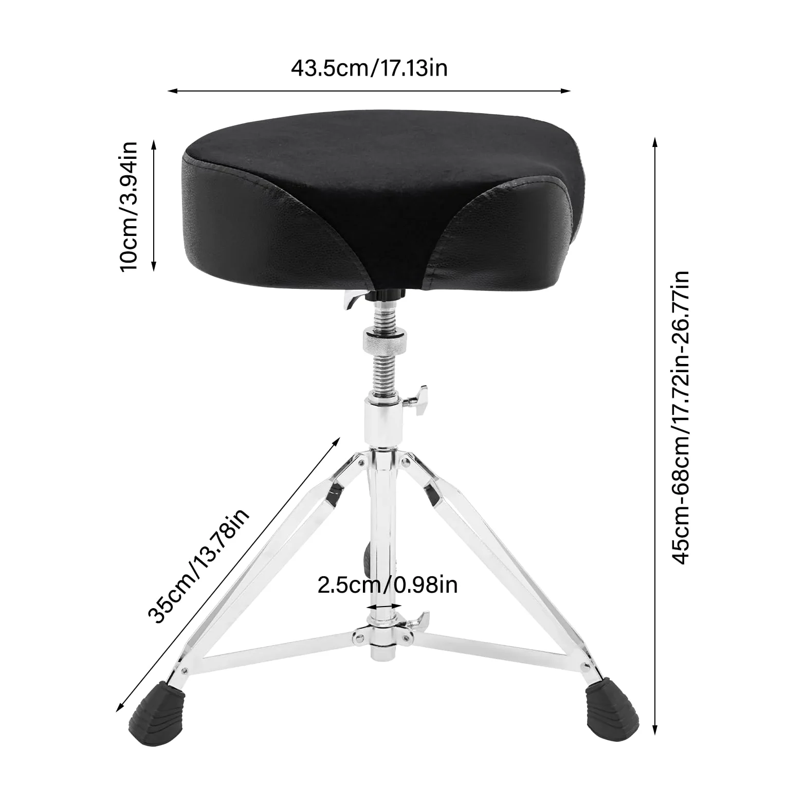 Sgabello con tamburo imbottito, pieghevole e portatile, sgabello per batteria, regolabile in altezza con imbottitura, sgabello per batteria con piedini antiscivolo