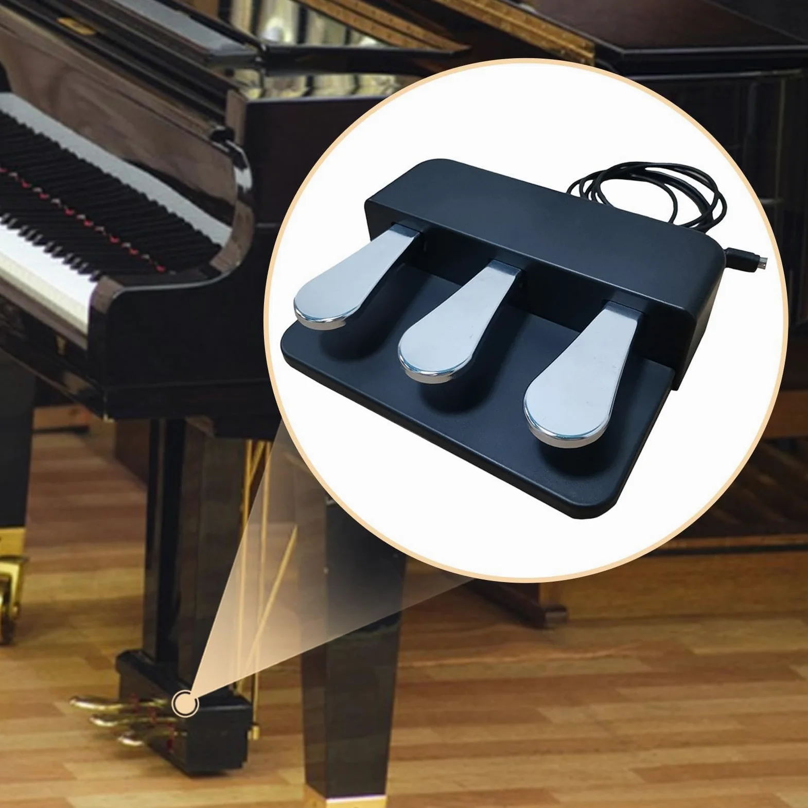 3 Accessori per Pedaliera per Strumenti Professionali, Pedali Soft, Sostenuti E Sustain di Ricambio per Pianoforti E Tastiere Digitali