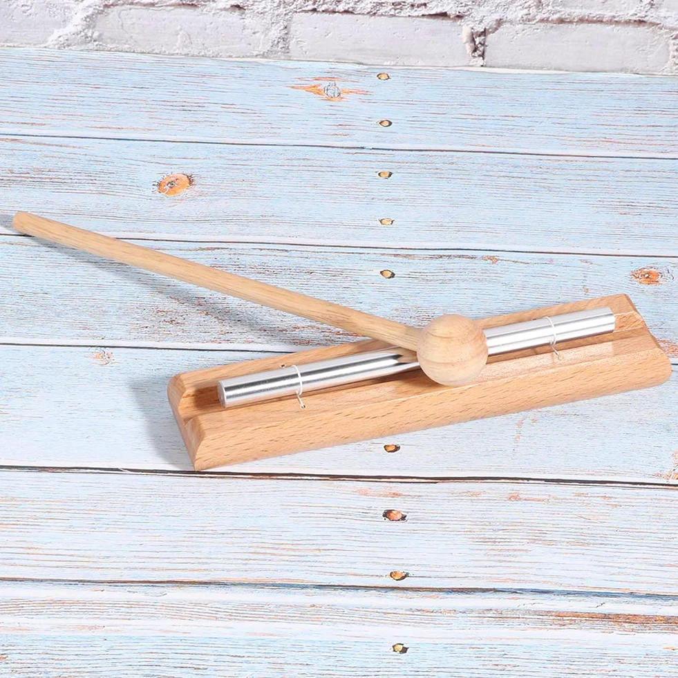 Carillon per Meditazione, Carillon a Mano Solista Campanello per Meditazione in Legno Campana per Strumento a Percussione Solista Campana a Mano per Insegnante per Preghiera, Yoga, Aula
