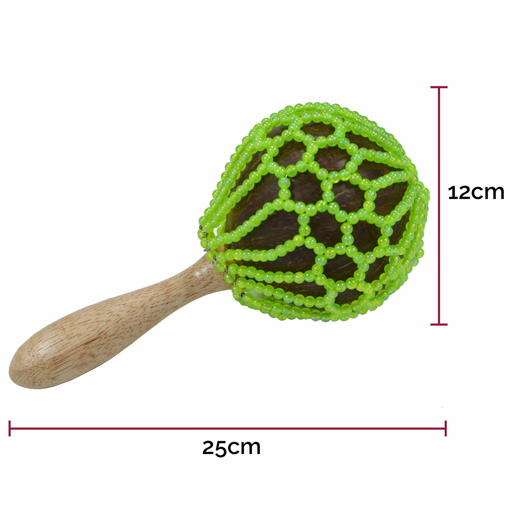 A-Star Afuche Shekere Cabasa fatto a mano con perline - Shaker Maraca da 25 cm