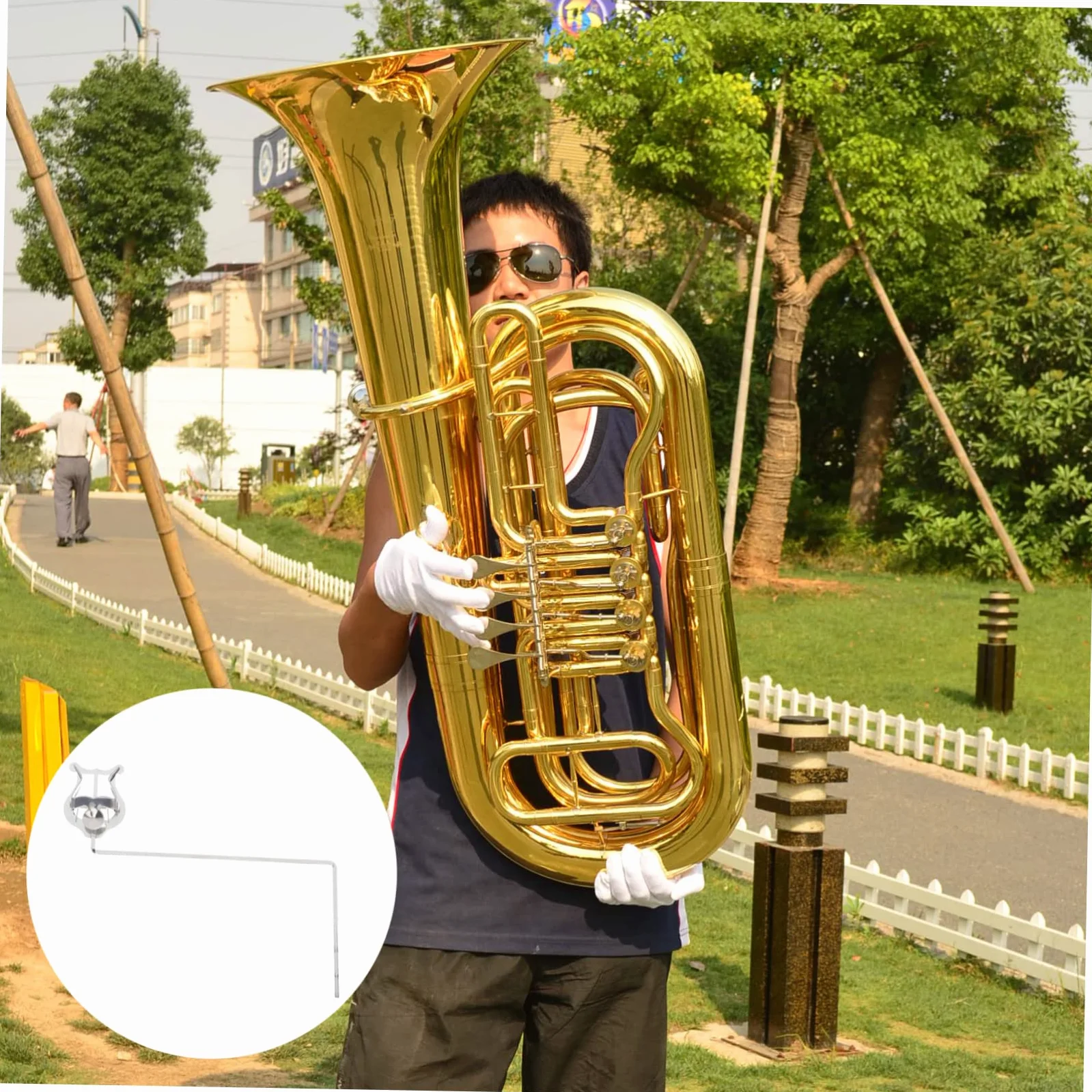 Forchetta per strumenti a fiato, clip portatile per tuba, baritono e tromba, stabile e leggera, per l'organizzazione musicale in viaggio
