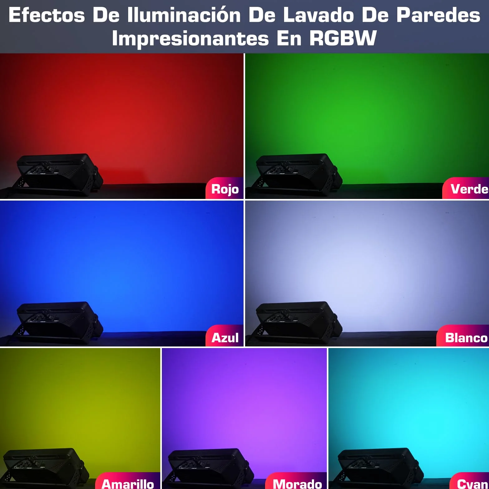 2 pezzi 150W LED RGBW Wallwasher 450 LEDs Barra Luminosa Stroboscopica Effettouce Luce da discoteca con Telecomando per DJ Discoteca Luci da Palco Bar Interno ed esterno Illuminazione