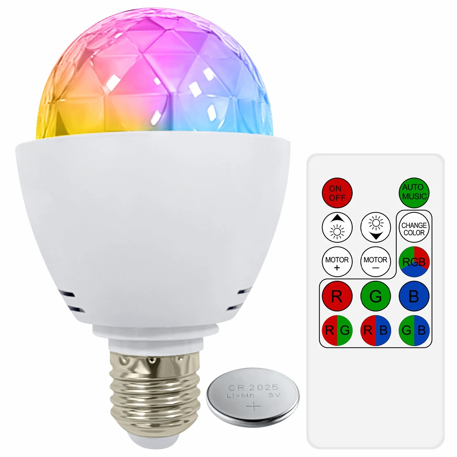 Luce da Discoteca, LED RGB Lampadina Colorata con Attacco E27, Luce per Palcoscenico con Telecomando per Feste Club Bar Discoteca Casa Matrimoni Pub