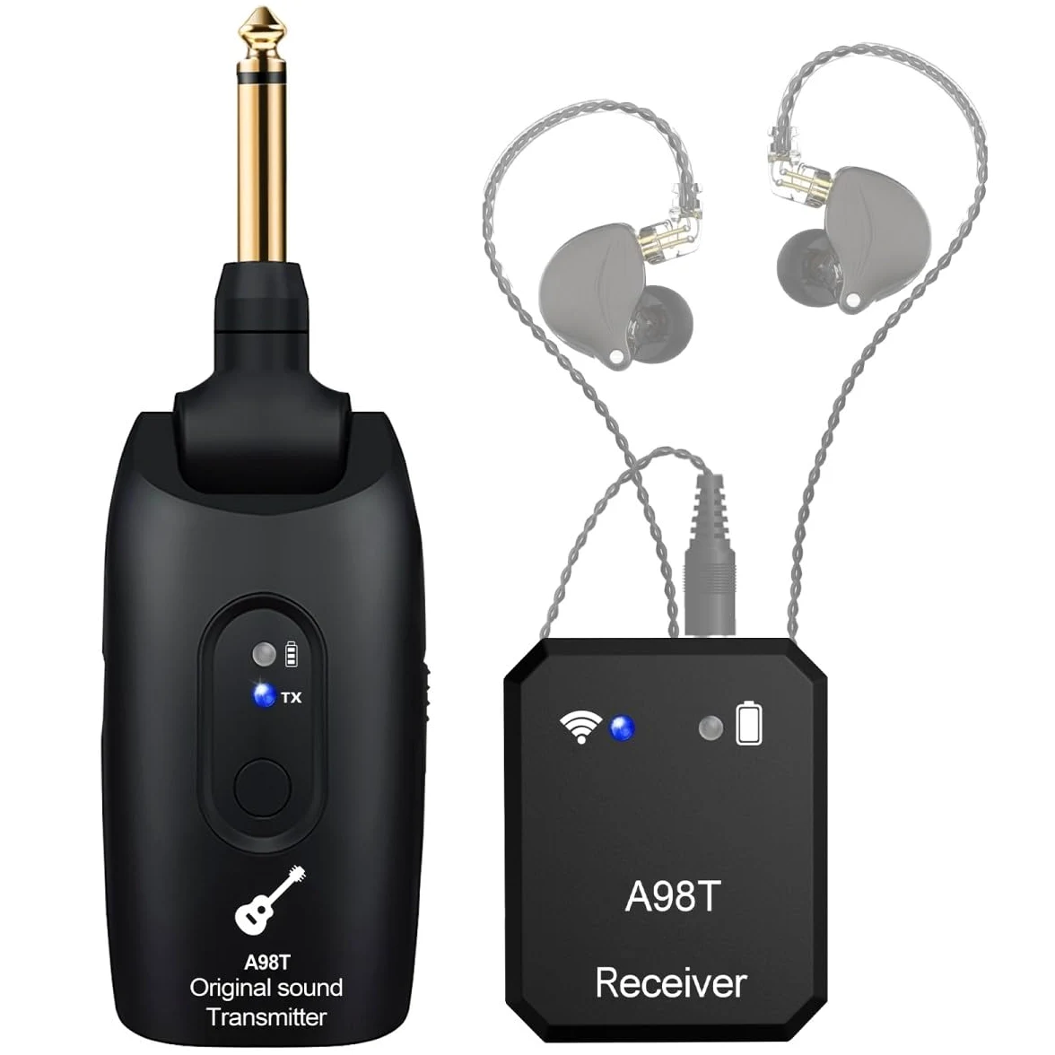 Sistema trasmettitore ricevitore wireless in-ear 2 4 GHz, ideale per musicisti in impostazioni live con lunga durata della batteria e bassa latenza