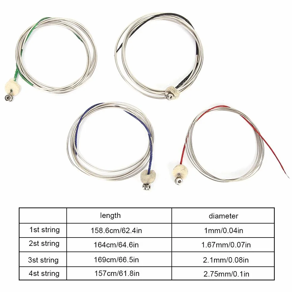 Zetiling Corda per Contrabbasso, Corde per Contrabbasso in Acciaio Accessorio per Strumento Musicale Professionale per Basso