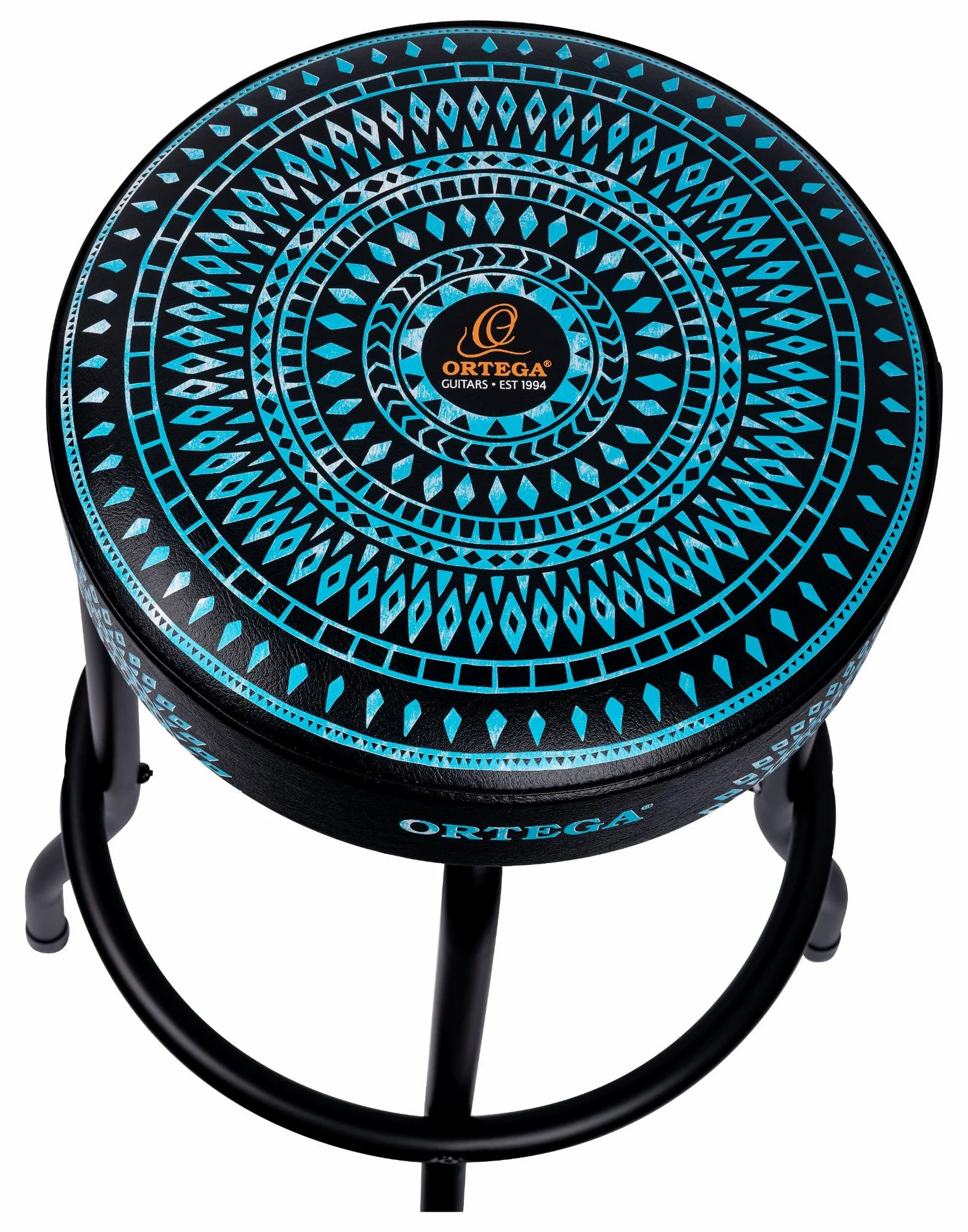 Ortega Guitars Padded Stage Stool – Per Palco, Bar, Studio, Showroom – Altezza 76 cm – Blue Kaleidoscope (OBS30-BLKC)