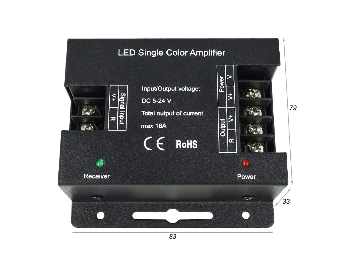 LEDLUX CL7006 Amplificatore PWM High Speed Power Amplifier Per Striscia Bobina Led 5V 12V 24V 16A Mono Colore 1 Canale AP101