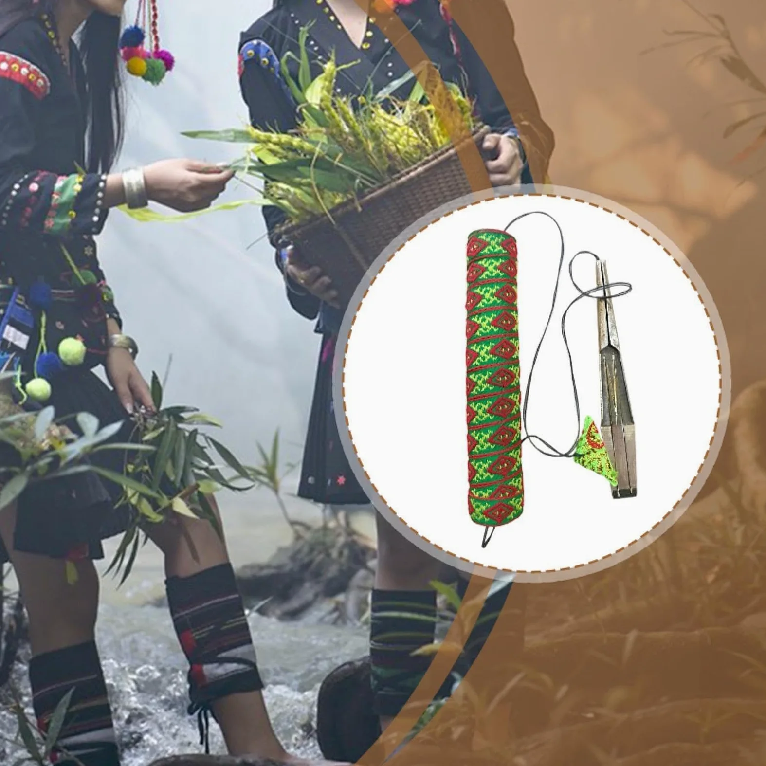 F Fityle Scacciapensieri in Ottone, Arpa Ebraica Vietnamita Con Labbra Twanger, Hmong, Strumento Musicale a Bocca, Colore Del Tubo Di Ottone è Casuale, Doppia Lingua Piccola