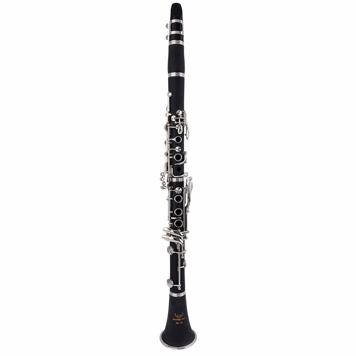 Clarinetto torero in Sib (per principianti e professionisti), ebano con tasti in ottone bianco, viene fornito con 2 corpi, 3 canne, guanti bianchi, custodia rigida e kit di pulizia, modello DHG-100.