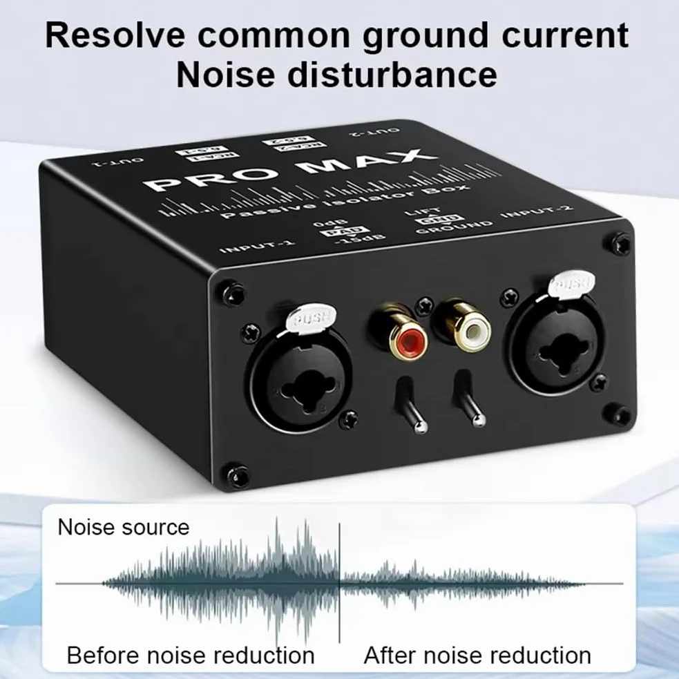 XLR 6.5 Isolatore Audio, Eliminatore di Corrente Audio, Microfono A Terra del Microfono A Trasmissione in Diretta
