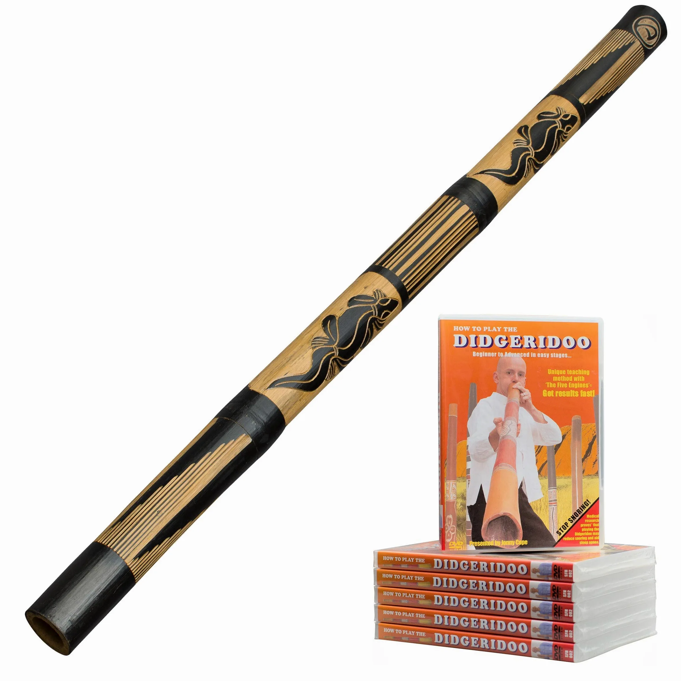 Didgeridoo 120cm - bambù - didgeridoo per principianti - incluso DVD come suonare il didgeridoo