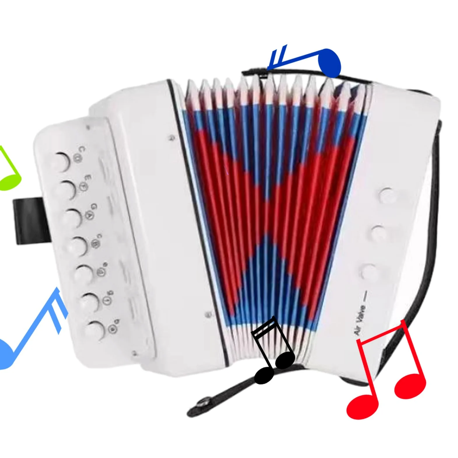Giocattolo per bambini – Set di giochi musicali con bottoni, mini soffietto | Dispositivo di attività per sviluppare melodie e ritmi per l'apprendimento precoce, inizio colorato e adatto ai bambini