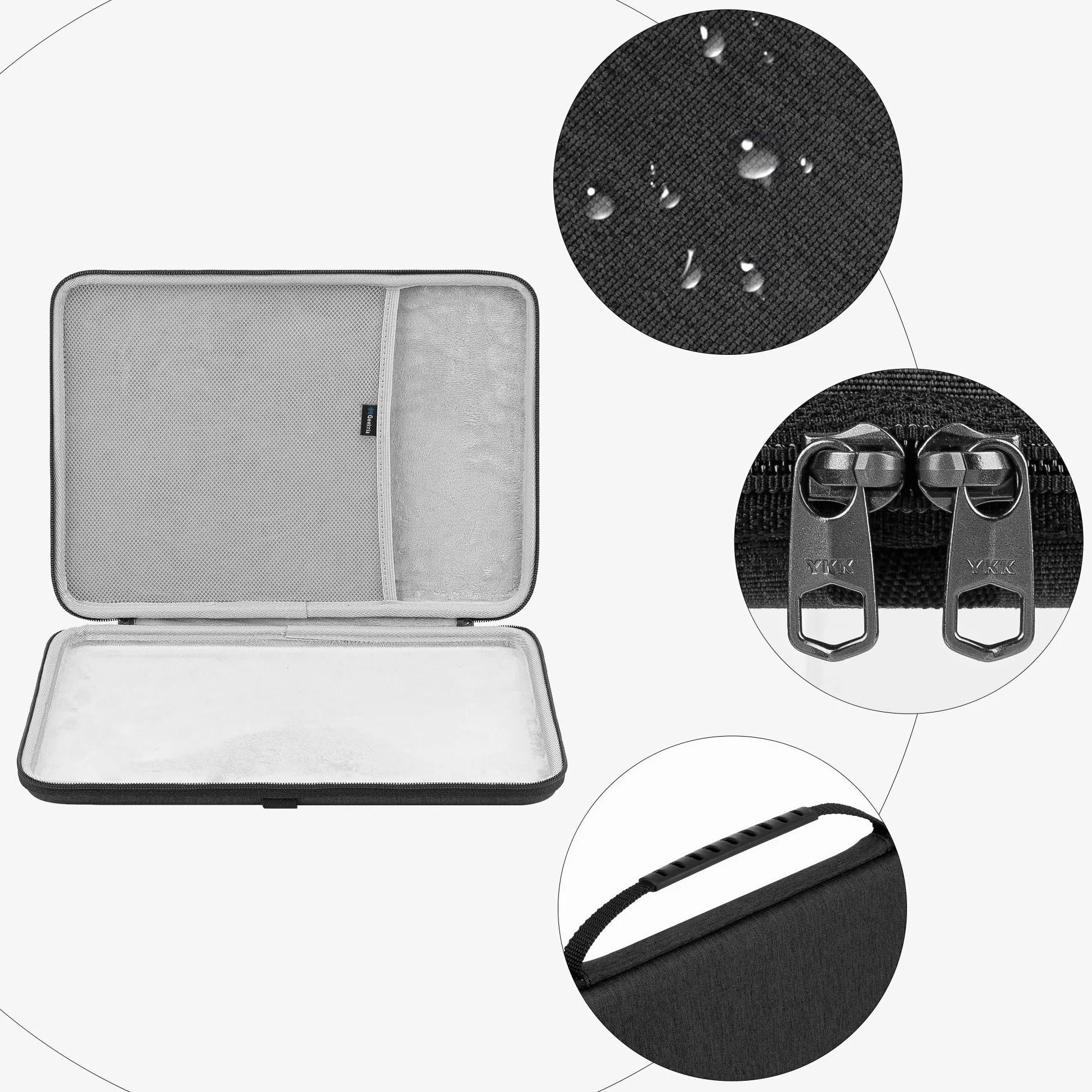 Geekria Custodia rigida da viaggio compatibile con controller arcade Razer Kitsune / 8BitDo All-Button (grigio scuro)