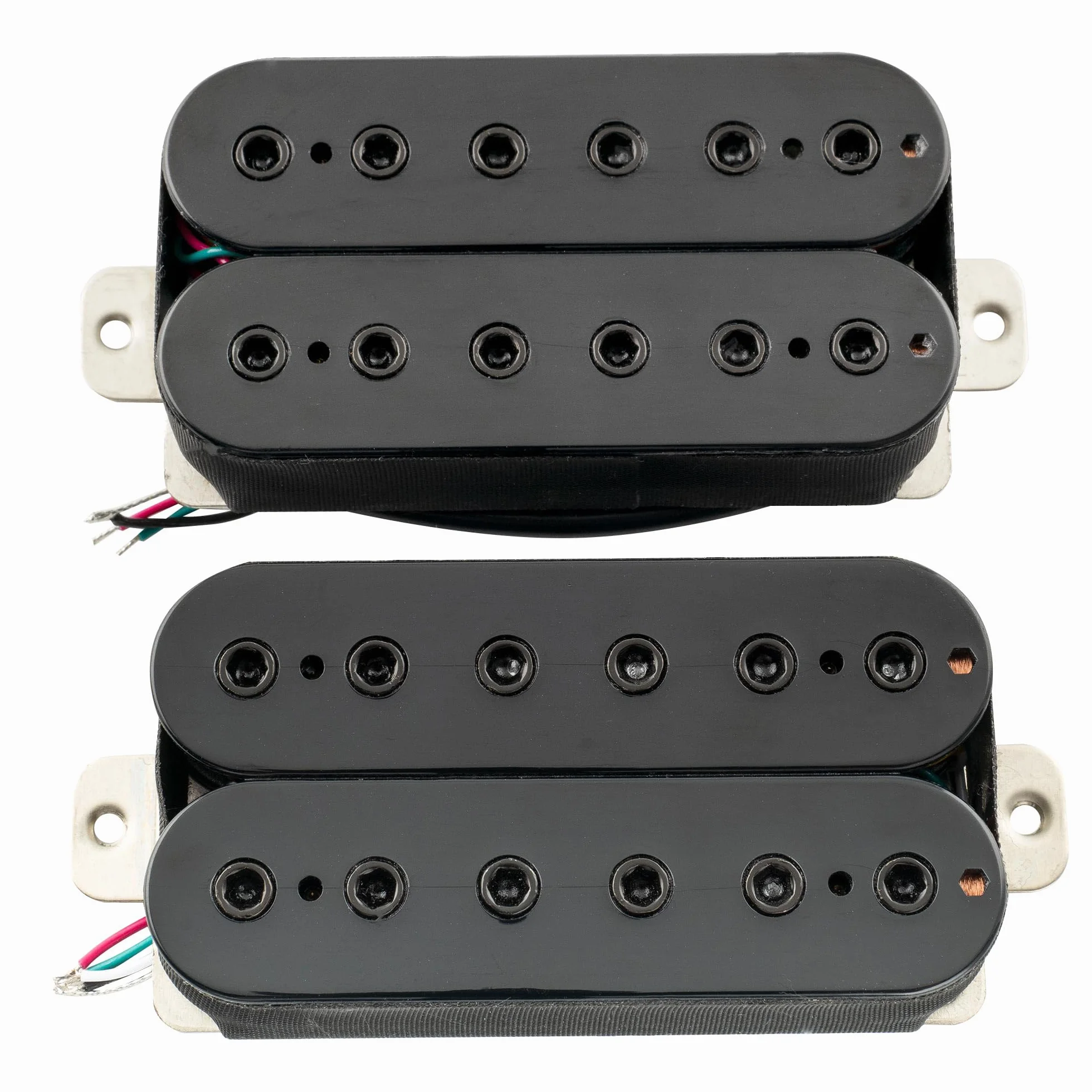 Musiclily Pro HH-HEXA Alnico 5 Scoperto Pick Up Humbucker Polo Esagonale Regolabile Manico Ponte Set 7,8K/16K per Chitarra Elettrica, Nero