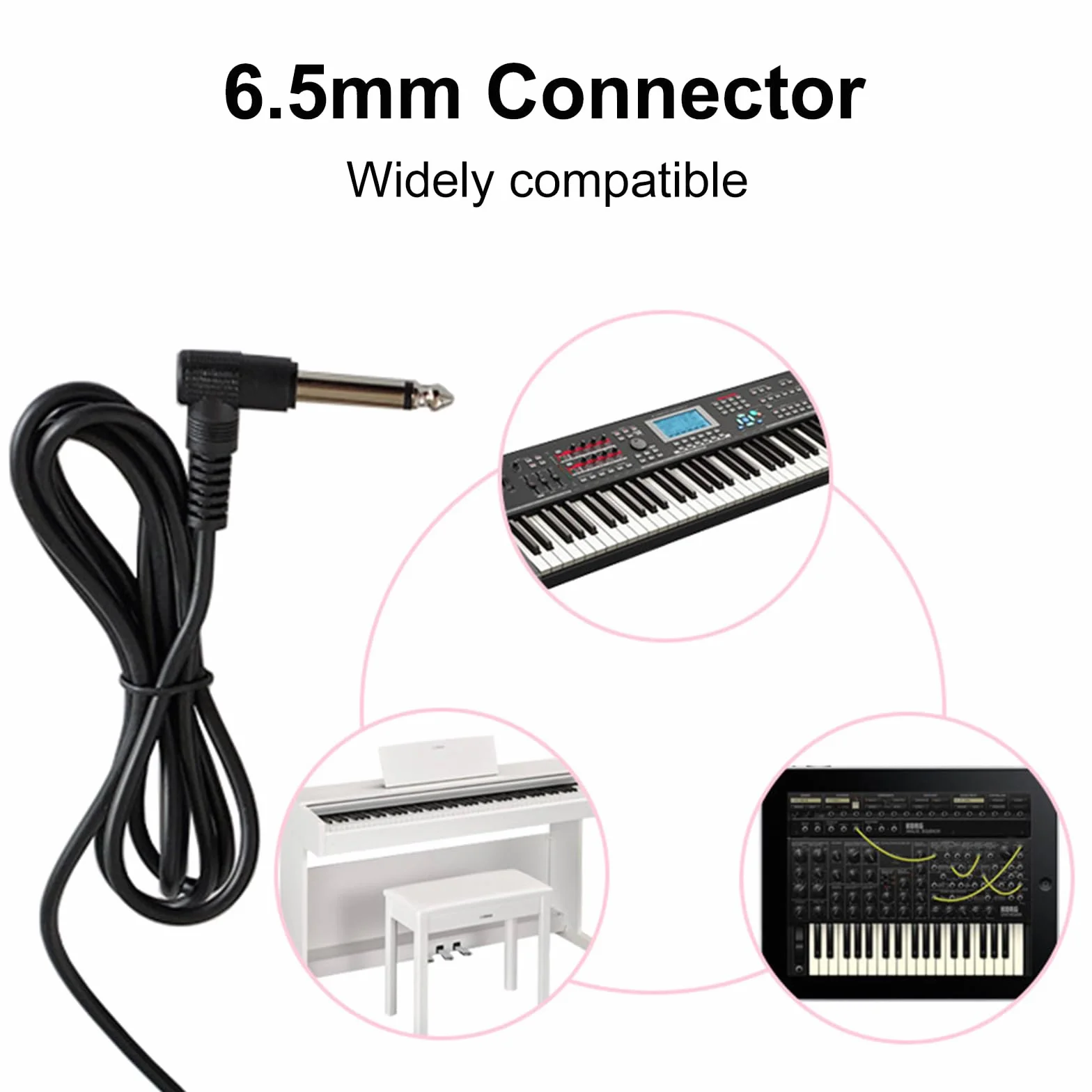 Pedale Sustain per Pianoforte, Non-Slip Damper Pedal, Pedale Sustain per Tastiera Keyboard, per Tastiera Elettronica, Pianola, Pianoforte Digitale, con fondo Antiscivolo, Connettore da 6.5​​mm