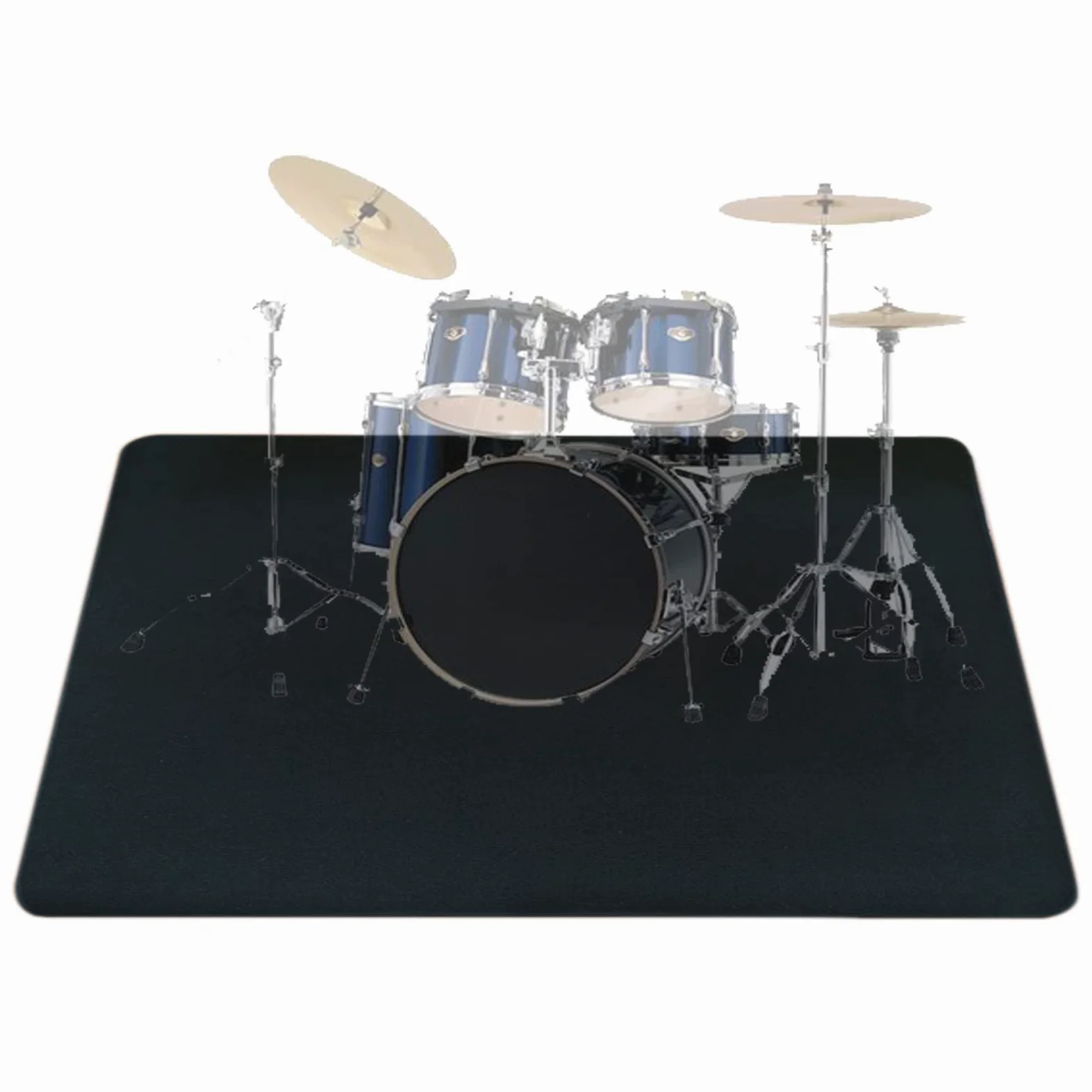 Tappeto Fonoassorbente Batteria, Tappeto per Batteria 200x160 cm, Tappeto Isolante Acustico Pavimento, Tappetino Insonorizzato Antiscivolo per Grancassa Rullante Tamburo Jazz Tappetini(Color:Nero)