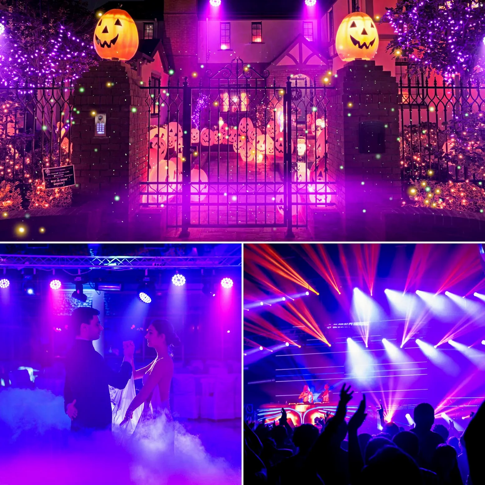 LED e UV faretto par200W, 4 in 1 luci discoteca, DMX512 e 8 canali per DJ, performance live, matrimoni, feste, bar, club