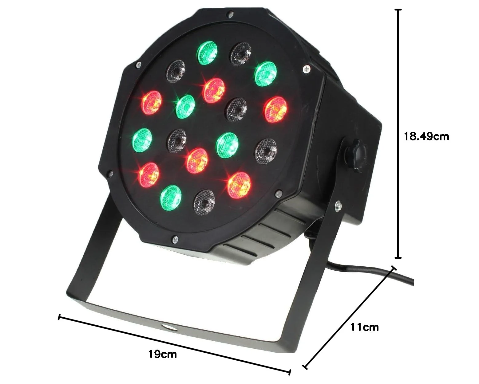 TEMPO DI SALDI Faro Rgb 18W Faretto 18 Led Vari Colori Discoteca Sensore Sonoro Luce Colorata