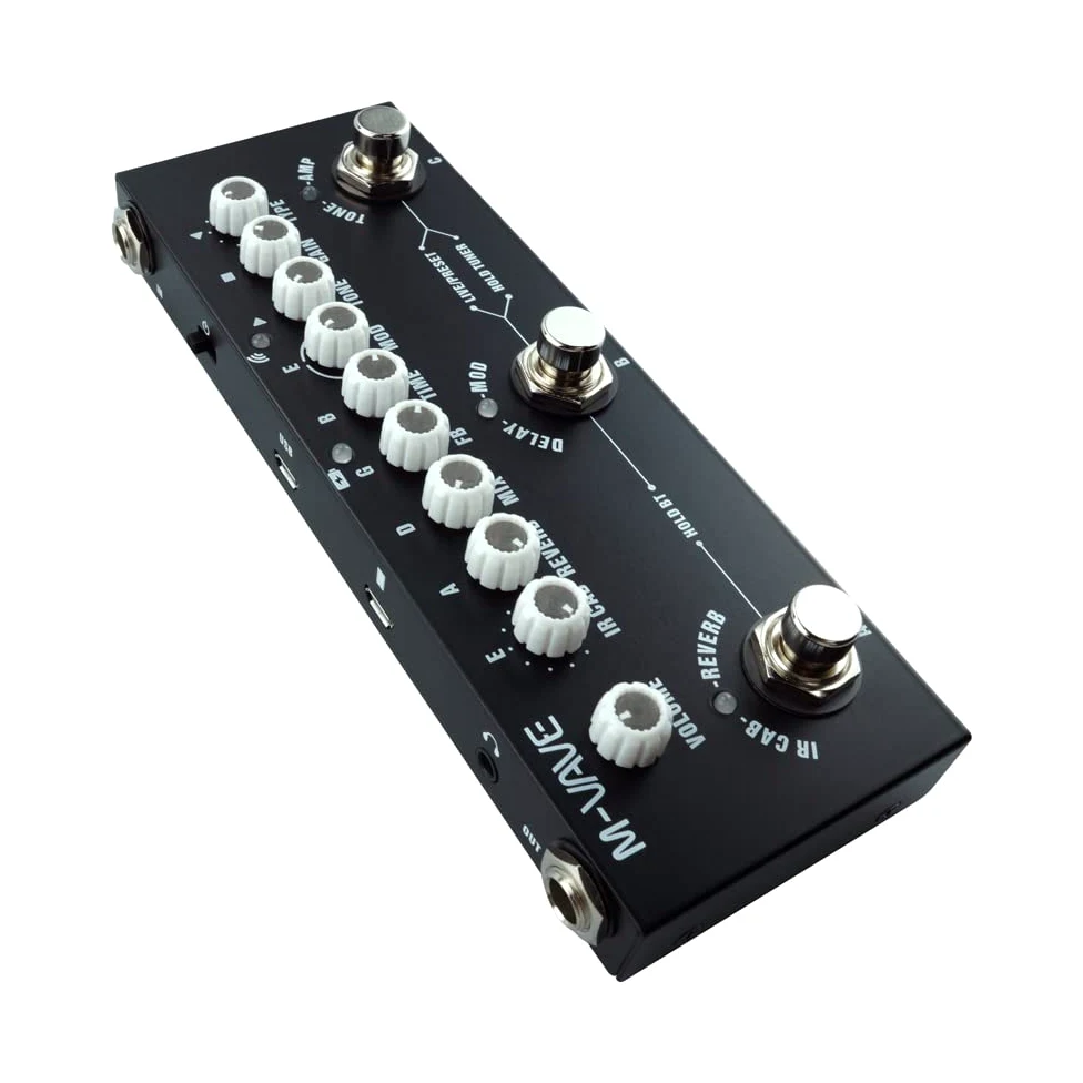 M-Vave Cube Baby - Multieffetto per chitarra, 8 emulazioni di amplificatori IR e 4 effetti (Chorus, Phaser, Delay e Reverb), Accordatore digitale integrato
