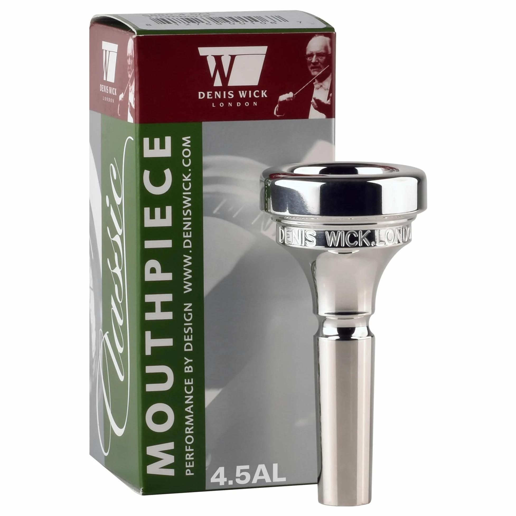 DENIS WICK – DW5880-4.5AL Bocchino Trombone Classic Silver Plated, Large Shank, Tono Scuro Profondo, Facilità Registro Acuto, Costruzione Professionale