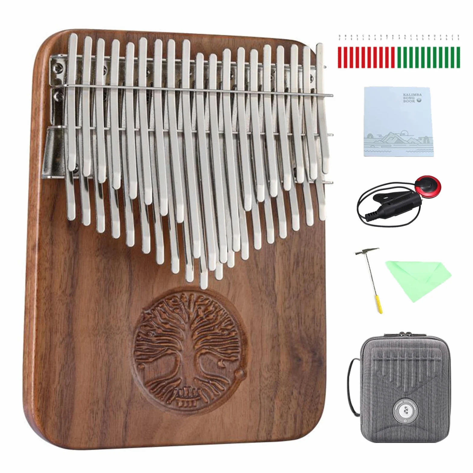 Hluru Kalimba - Pianoforte da pollice a 38 tasti, strumenti musicali accordati a C, a doppio strato, con libro di canzoni Kalimba, tuning e altro ancora, per bambini, adulti, principianti e