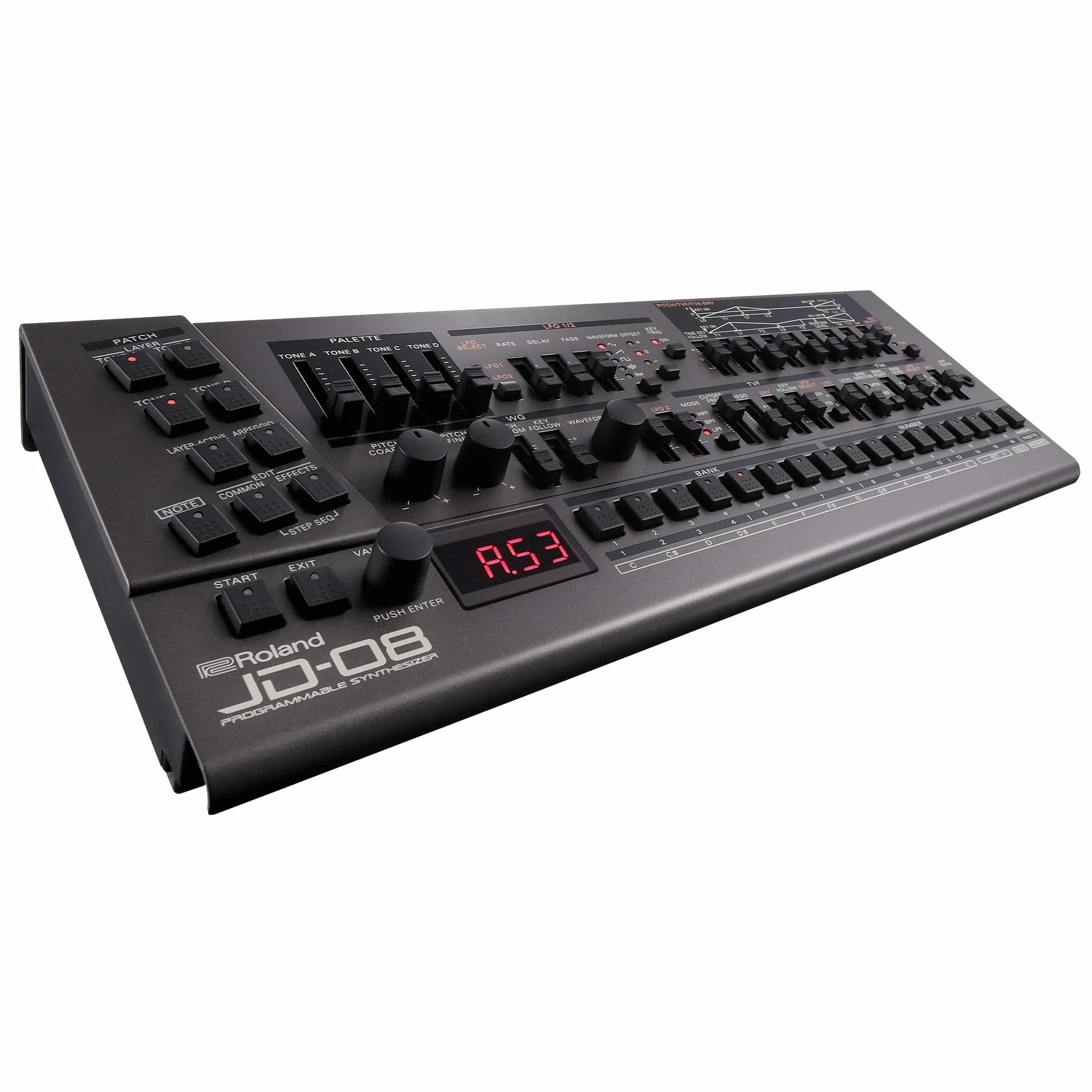 Roland JD-08 Modulo Sonoro Sintetizzatore Boutique – Riedizione Moderna e Compatta del Leggendario Roland JD-800 degli anni '90 con Nuovi Effetti, Sequencer Polifonico e Molto Altro