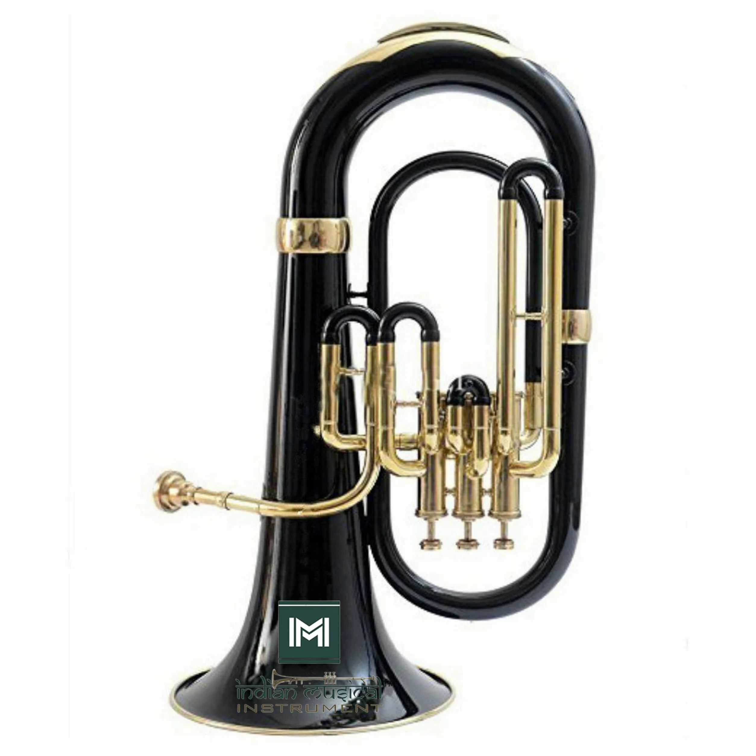 Euphonium 3 valvola Bb Pitch con custodia e bocchino (nero oro)