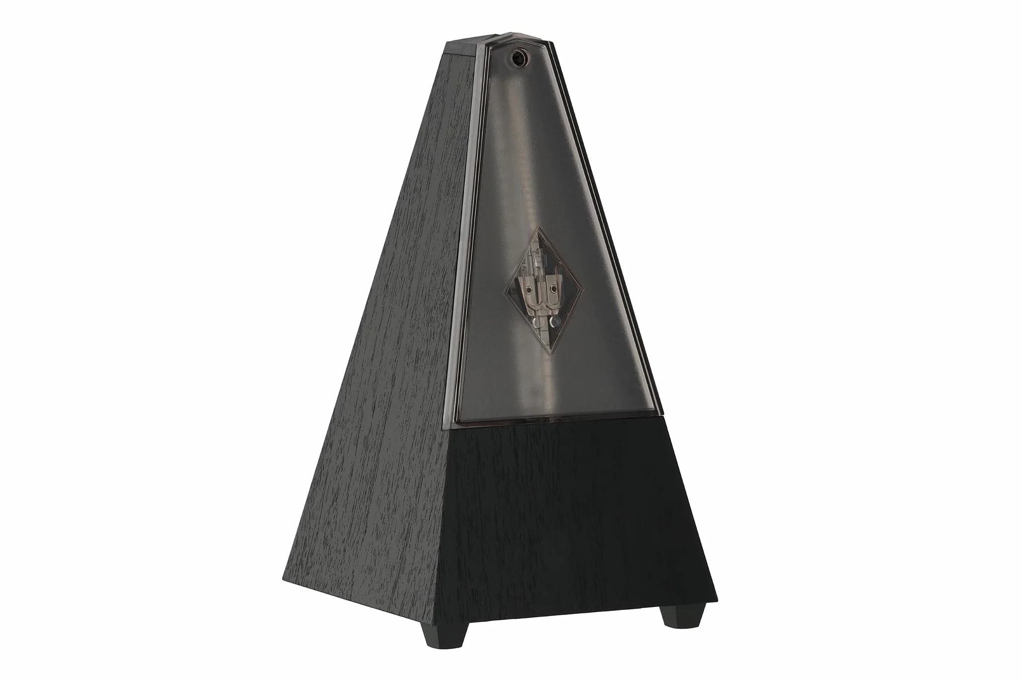 Wittner Metronomo Taktell forma piramidale Sistema Maelzel Serie 800K - Custodia in plastica - Senza campana - Con coperchio in plexiglass - Nero - Non richiede batterie - Made in Germany